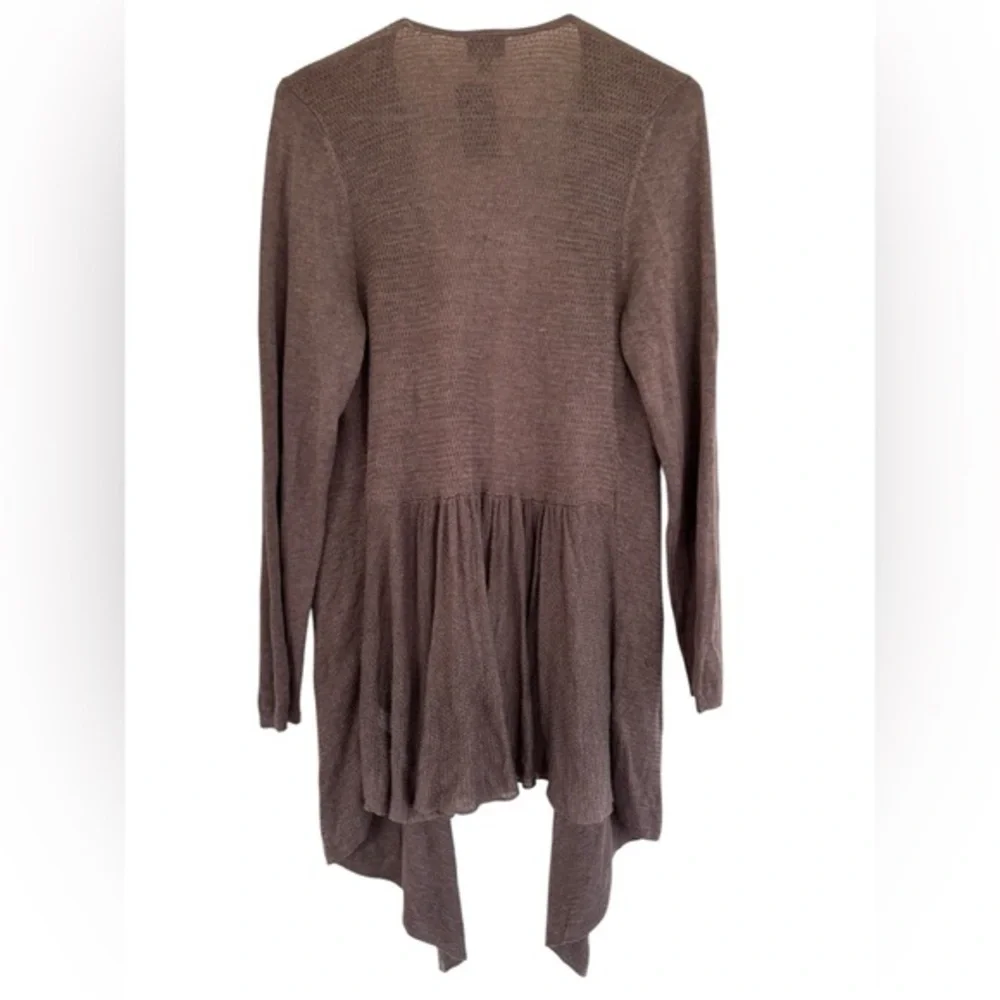 NWT Torrid Women's Brown Open Knit Long Sleeve Open Front Peplum Cardigan Size 1